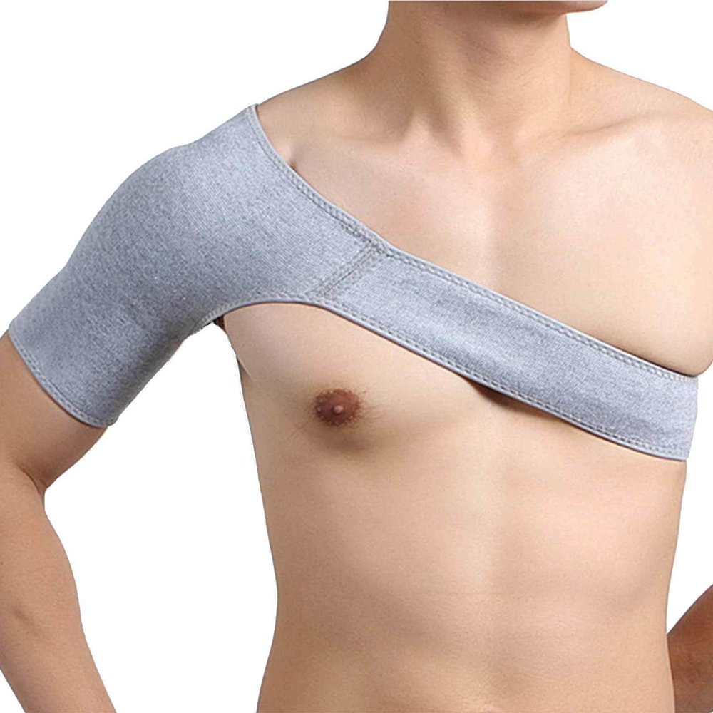 2 PACK Sports Shoulder Brace for Men and Women, Support and Compression Sleeve for Torn Rotator Cuff, Tendonitis, Dislocation, Adjustable Shoulder Wrap for Men and Women, Grey,M