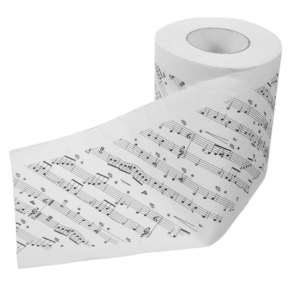 Beavorty Music Notes Printed Toilet Paper Roll, Novelty Party Bathroom Tissue, Decorative Paper Toilet Towel for Home and Events