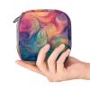Abstract Flowing Mysterious Lines Texture First Period Kit for Girls, Tampon Pantyliners Menstrual Purse, Nursing Pad Holder with Zipper, Sanitary Collect Napkin Bag Organizer view 4