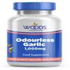 Woods Supplements - Odourless Garlic 1000mg Capsules (180x) | High Strength Garlic Extract. Whole Garlic Equivalent Sustainably Harvested. Easy to Swallow Capsules. Food Supplement for Men and Women view 1