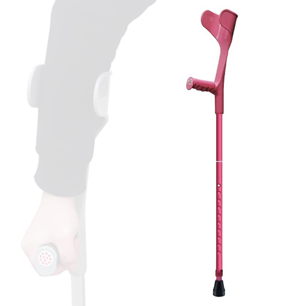 1 Count Forearm Crutch for Adults, Aluminum Walking Stick with Arm Support, Cane with Reflector, for Tall 150-196Cm, Load 100Kg/220Lbs Lucky Star