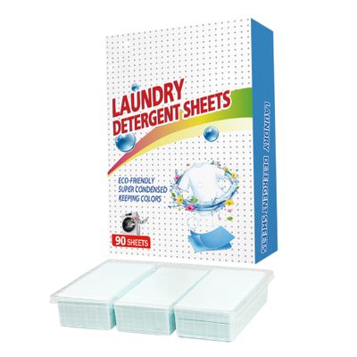 NIDONE Laundry Detergent Sheets,Washing Detergent Sheet Deep Stain Removal Laundry Detergent Sheet Strip Laundry Soap Sheet For Home Travel 90Pcs