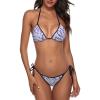 JINJINKIANG New Sexy Two Pieces Bikini Sets for Women Triangle Top & Thong String Tie-Up Swimsuit, Lavender Floral Flower, 1 view 1