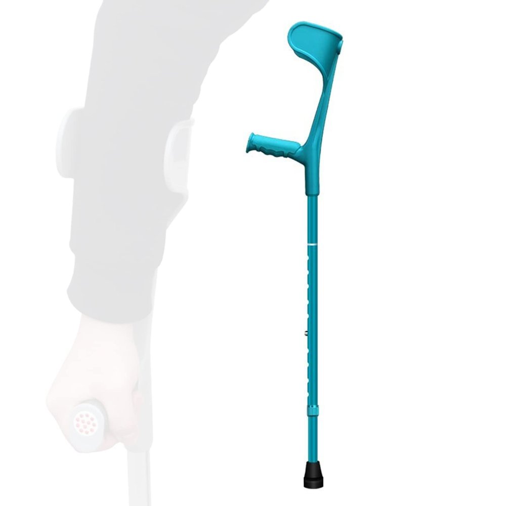 1 Count Forearm Crutch for Adults, Aluminum Walking Stick with Arm Support, Cane with Reflector, for Tall 150-196Cm, Load 100Kg/220Lbs Lucky Star