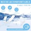 2 Pairs Cosmetic Dentures Clip in Veneers Teeth Top and Bottom Set, Fake Braces Perfect Smile Dentures Teeth for Whitening, Teeth Straightening Kit Covers Bad Teeth for Adults view 4