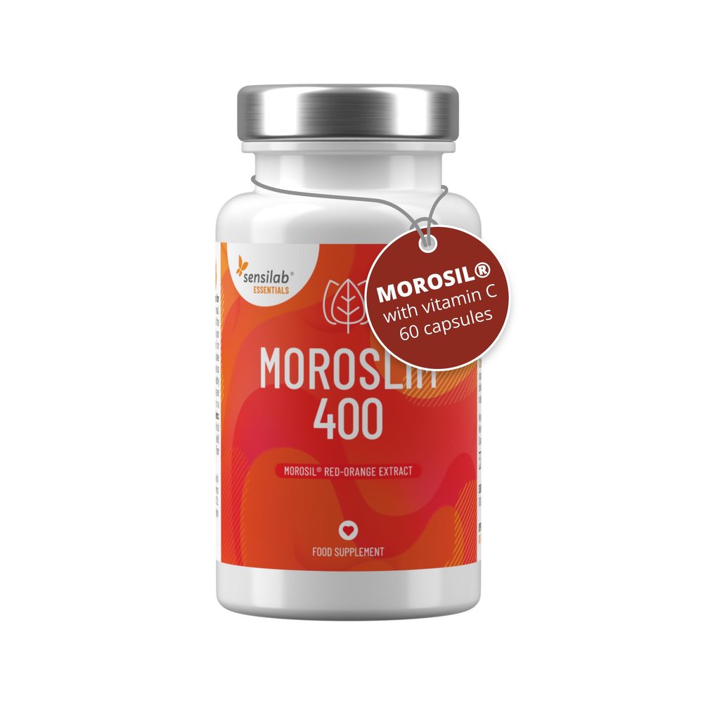 Morosil Capsules 400 mg, Vitamin C Antioxidant and Black Pepper for Better Absorption, High Dose - 60 Vegan Capsules for 60 Days, Moroslim Sensilab