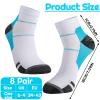 Meng Jiaran 8 Pairs Compression Socks for Men Women, Plantar Fasciitis Socks Ankle Compression Socsk for Ankle Support Pain Relief, Flying, Running view 3