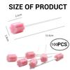 100PCS Oral Care Sponge Swab Sticks, Disposable Mouth Sponges on Stick for Hydration and Dental Care, Soft and Durable Foam Swabs for End of Life Care, Elderly, Babies, and Travel (Pink) view 2