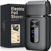 Brightup Foil Shaver, Electric Razor for Men, Upgraded Electric Shaver with Pop Up Trimmer, USB-C Rechargeable, Waterproof, Cordless, Double Floating Blade for Close Shaving, Black view 1