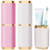 2 Pieces Toothbrush Case, Travel Toothbrush Holder Portable Container Tooth Brushes Toothpaste Storage Box for Business Camping Travel or Daily Use (Pink+White) view 1