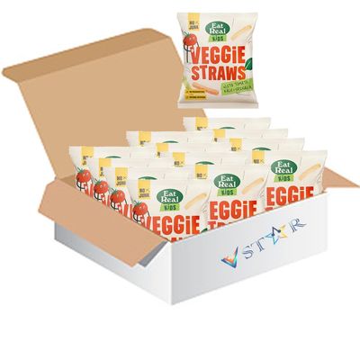 Eat Real Veggie Straws - Kale, Tomato & Spinach, Gluten-Free, Kosher, Vegan, 20g Pack (24)
