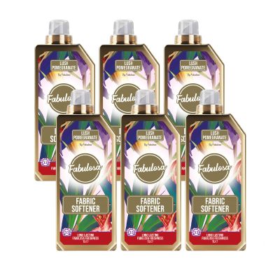 Fabulosa Fragranced Laundry Fabric Softener, Clothes Softener and Freshener, Long Lasting Fragrance, Fabric Care, Perfect Laundry Partner, 198 Washes, 6 Pack, Lush Pomegranate