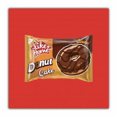 LIKE HOME Caramel Donuts Cake 40g | Pack of 24 | Individually Wrapped | Ideal Present for Easter & Christmas | Limited Edition | Donuts Lovers Sold by Essential Products