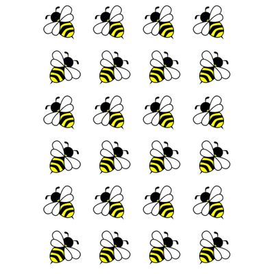 24 x Bumblebee Bee Single Edible Wafer or Icing Cupcake Topper Fun Animal Party Cake Decorations Perfect For Brownies Cookies Muffins & More! (Edible Wafer Card)
