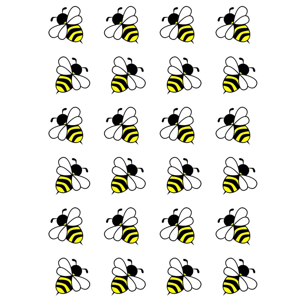 24 x Bumblebee Bee Single Edible Wafer or Icing Cupcake Topper Fun Animal Party Cake Decorations Perfect For Brownies Cookies Muffins & More! (Edible Wafer Card)