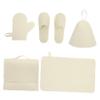 FOYTOKI Men Sauna Accessories Kit Sauna Hat Felt Gloves Bath Mat Slipper Storage Bag Comfortable Spa view 1
