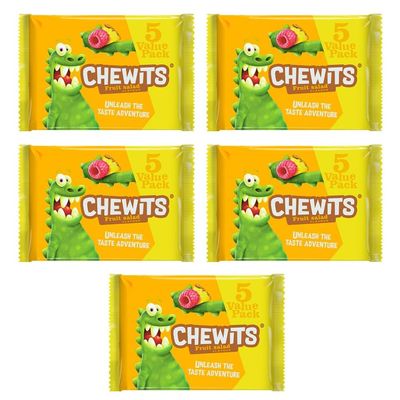 Chewwits Fruit Salad 5 Pack - Juicy Fruit Salad Chews Perfect As a Sweet Treat Or Snack - Suitable For Vegans - Pack of 5
