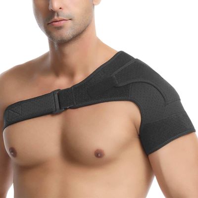 2 PACK Sports Shoulder Brace for Men and Women | Fit Left and Right Arm | Compression Support Sleeve for Torn Rotator Cuff, Pain Relief,Black-OneSize