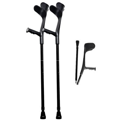 1 Pair Forearm Crutches Lightweight Folding Aluminum Elbow Crutches Adjustable Height Assisted Walking Crutches w/Comfortable Grip for Adults Women Me Lucky Star