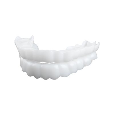 Thyonta False Teeth Clip 2PCS Imitation Braces Veneers Set Top and Bottom Instant Smile Dentures for Woman and Man