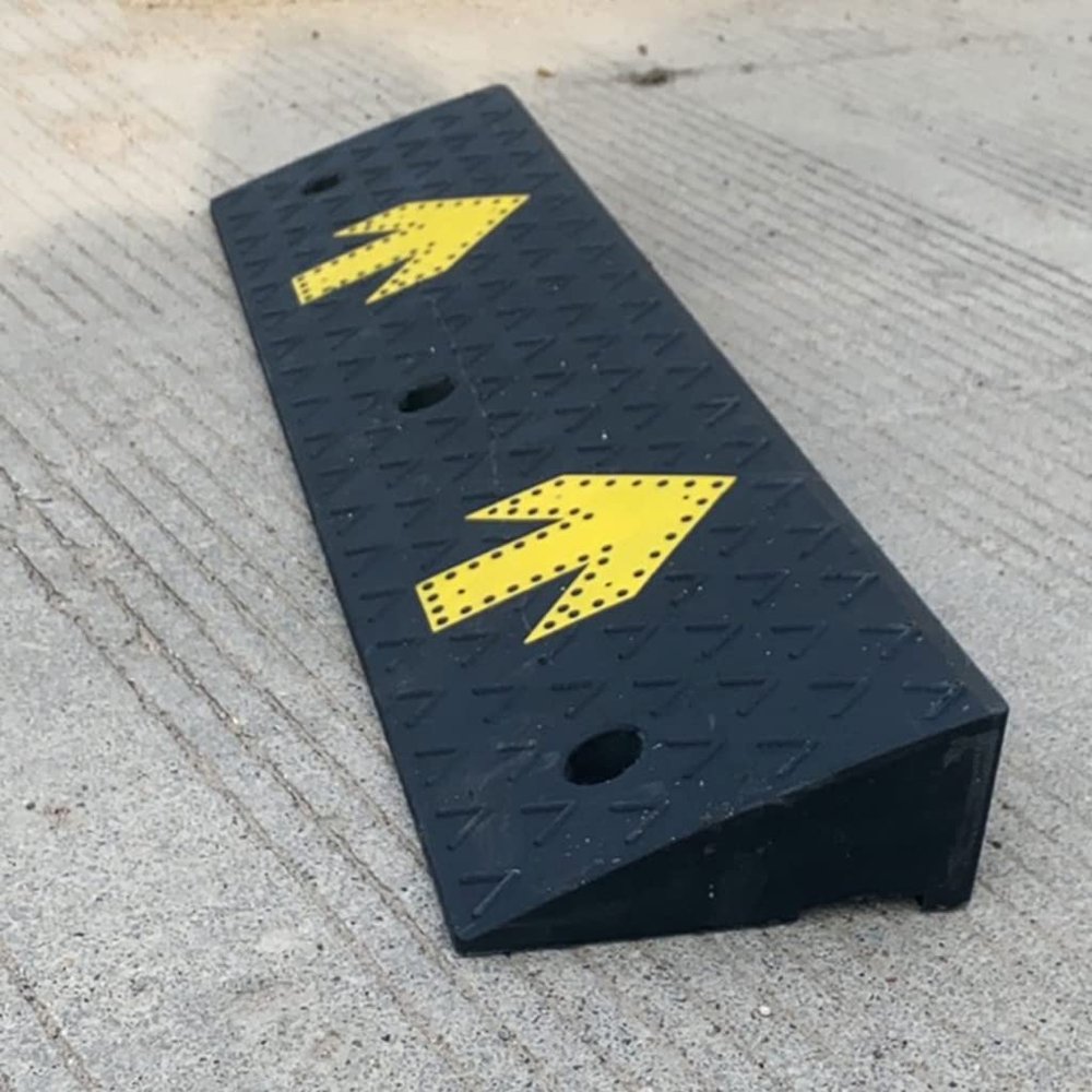 1.5in - 5.9in Rise Threshold Ramp for Wheelchair,Extra Long 100cm Driveway Curb Ramps,Anti-skid and Wear-resistant Rubber Plastic,Load 6000lbs