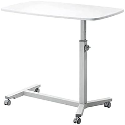 Medical Height Adjustable Overbed Bedside Table With Wheels Mobile Portable Standing Desk For Hospital And Home Medical Use