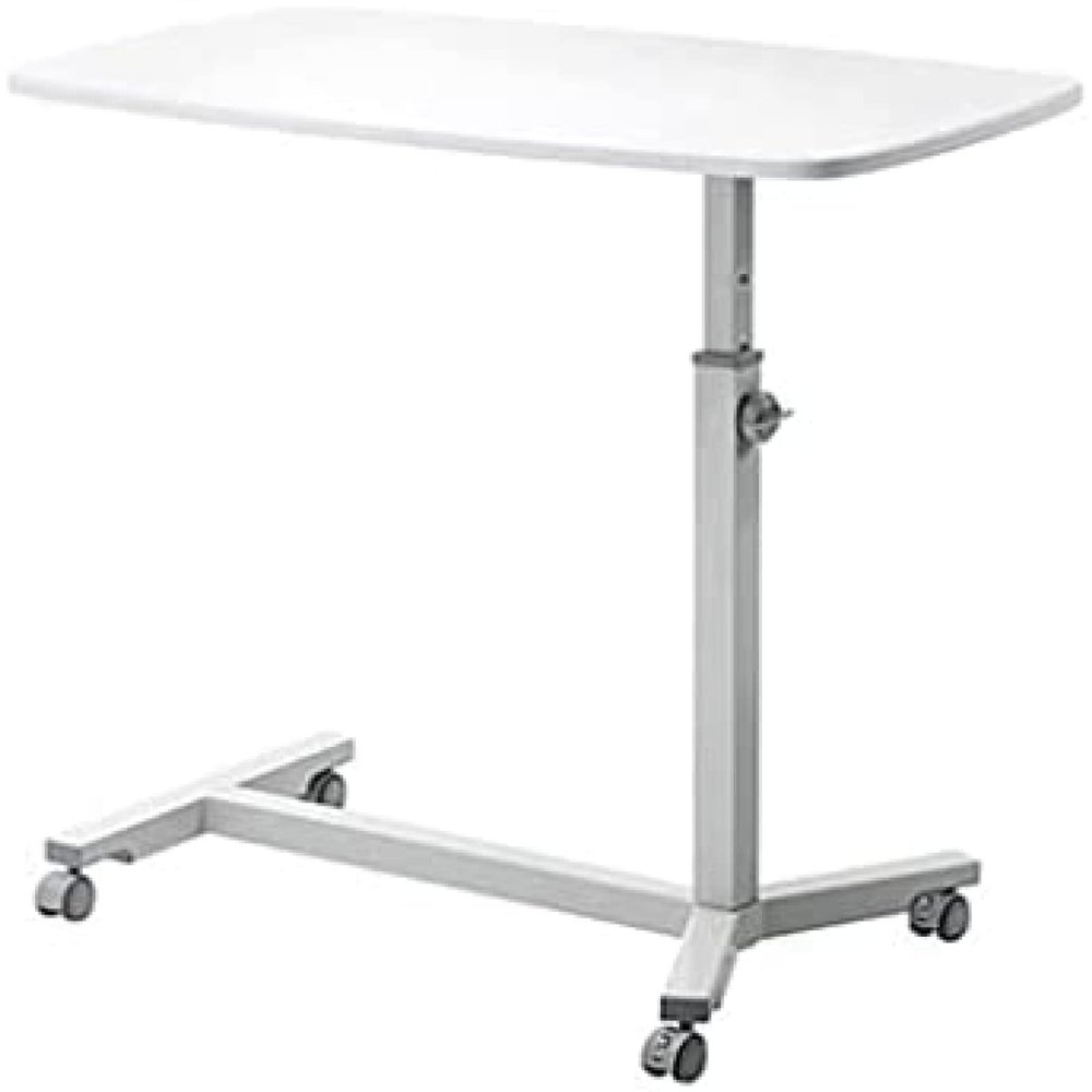 Medical Height Adjustable Overbed Bedside Table With Wheels Mobile Portable Standing Desk For Hospital And Home Medical Use