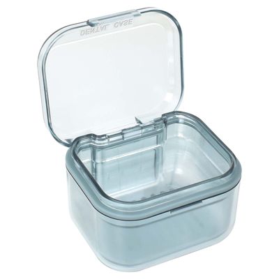 Disnace Dental Container Case, Denture Case for Soaking Dentures, Portable Retainer Case Denture Bath Denture Case Retainer Container Box Dental Dustproof Box Night Guard Case for False Teeth (Blue)