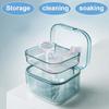 Disnace Dental Container Case, Denture Case for Soaking Dentures, Portable Retainer Case Denture Bath Denture Case Retainer Container Box Dental Dustproof Box Night Guard Case for False Teeth (Blue) view 4