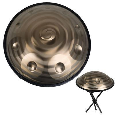 10 Notes 432Hz/440Hz Handpan Drum Steel Hand Drum D-Moll mit weichem Handpan-Etui, robustem Stnder, Schlgeln und staubfreiem Tuch (Gre: 432 Hz)