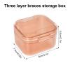 Disnace Dental Container Case, Denture Case for Soaking Dentures, Portable Retainer Case Denture Bath Denture Case Retainer Container Box Dental Dustproof Box Night Guard Case for False Teeth (Orange) view 2