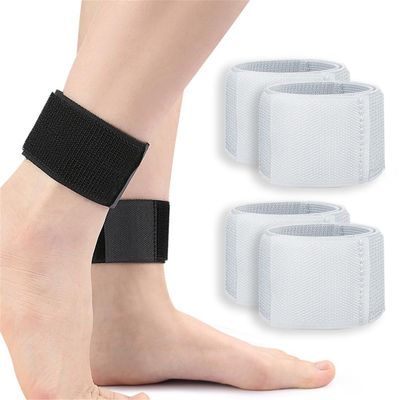 Achilles Tendonitis Brace, 2 Pairs Adjustable Achilles Compression Support Strap Wraps for Men Women, Elastic Ankle Achilles Tendon Brace for Sprains, Achilles Pain, Sports Running Cycling (White)