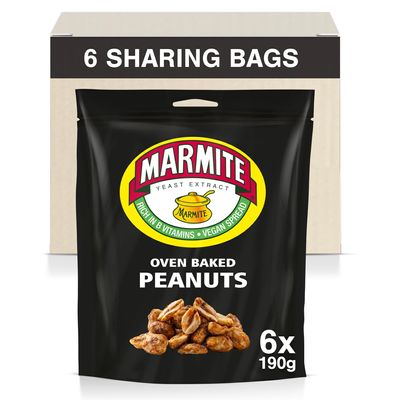 Marmite Lovers Crunchy Nuts Selection box- Healthier Snack Alternative to Crisps (6 x 190g)
