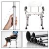 Shower Chair, Shower Chairs for The Elderly, Shower Bench Seat for Disabled, Bath Stool for Showering, Adults Bathroom Bathtub Seat, with Handle and Backrest, White view 3