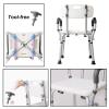 Shower Chair, Shower Chairs for The Elderly, Shower Bench Seat for Disabled, Bath Stool for Showering, Adults Bathroom Bathtub Seat, with Handle and Backrest, White view 4