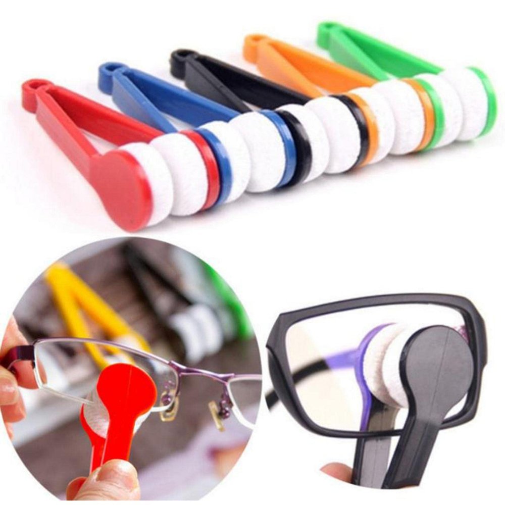 8 Eye Glasses Cleaner Brushes | Microfiber Eyeglasses Cleaning Brushes | Portable Eyeglass Wipe Brush Cleaning Tools | Glasses Cleaners Set | Sunglasses Cleaning Clips (Random Color)