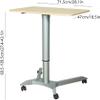 UYHBCNQD Standing Desk Medical Adjustable Overbed Bedside Table with Hidden Casters Mobile Laptop Computer Standing Desk Cart with Tray for Home Use Easy to Move view 2