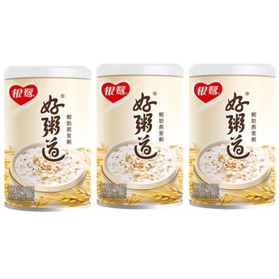Yinlu Mixed Congee Convenient and Flavorful Instant Rice Porridge 280g - Coconut & Oat (Pack of 3)
