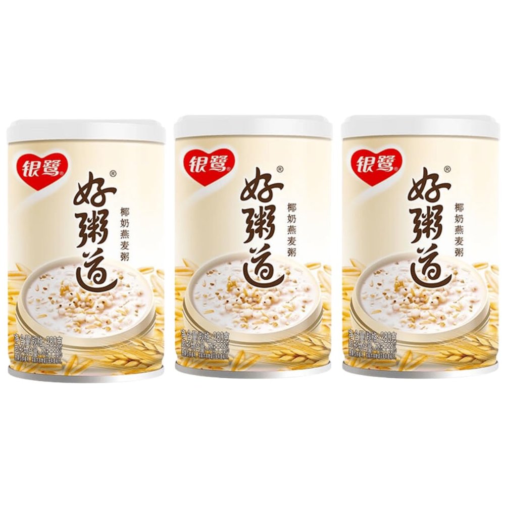 Yinlu Mixed Congee Convenient and Flavorful Instant Rice Porridge 280g - Coconut & Oat (Pack of 3)