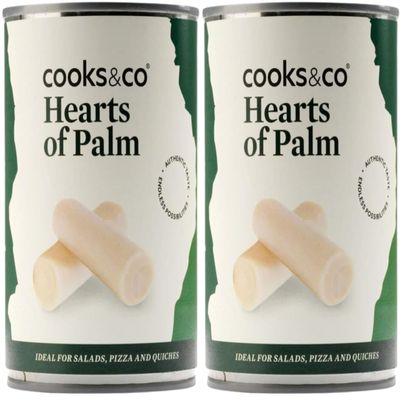 Cooks & Co Hearts of Palm 400g (Pack of 2) - Tender & Versatile Gourmet Vegetables for Salads, Stir-Fries, and Appetisers