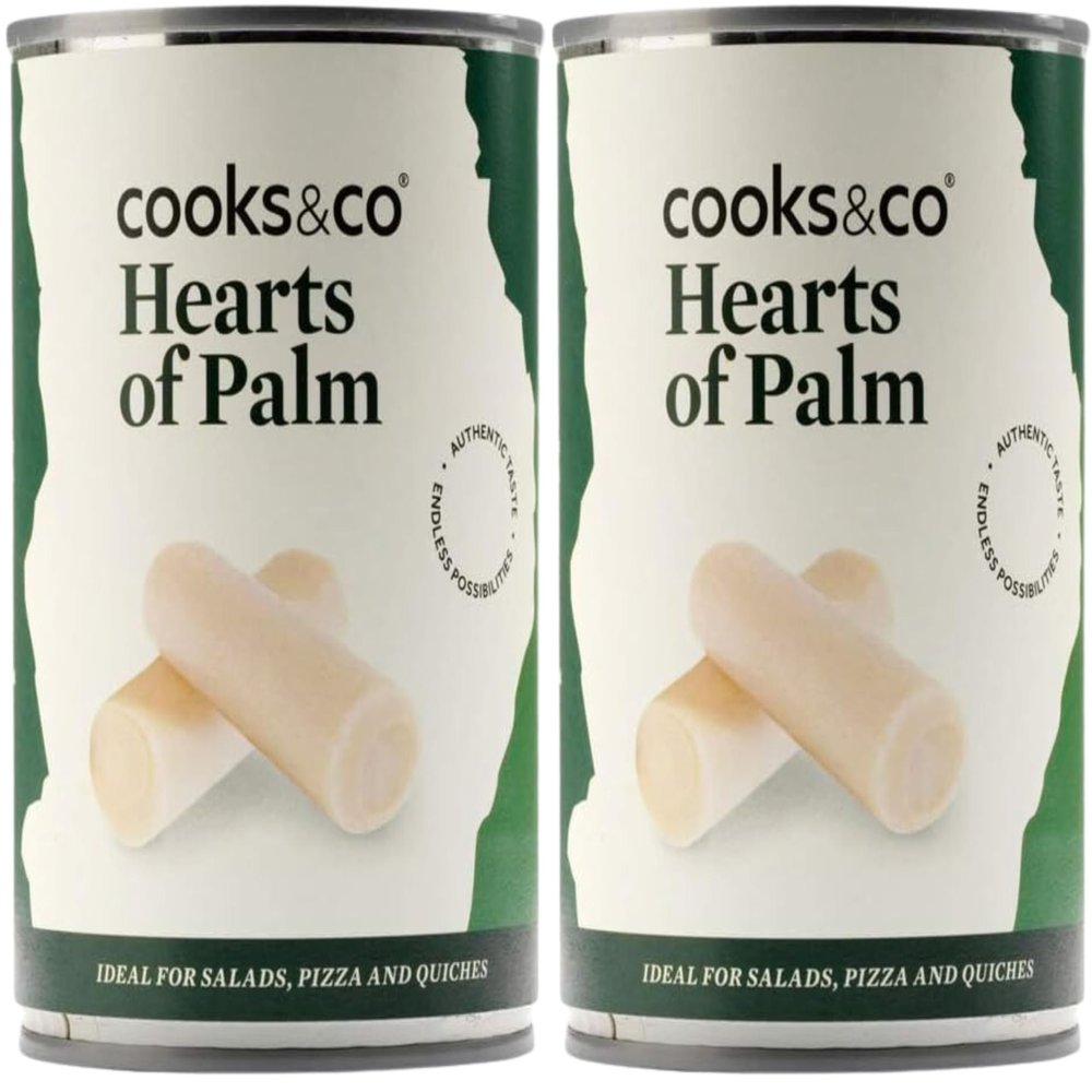 Cooks & Co Hearts of Palm 400g (Pack of 2) - Tender & Versatile Gourmet Vegetables for Salads, Stir-Fries, and Appetisers