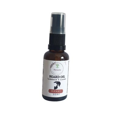 Nonashe Handmade Beard Oil - Argan & Jojoba Oils-Natural Ingredients Blend for Healthy Growth Hydrate, Moisturise, Softens & Strengthens (Woody (Sandalwood & Lavender), 30ml)