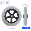 KWIBYBGS a Gray Wheelchair Front Small Wheel Wheel with Beasolid Wheel Wheelchair Front Wheel Manual Wheelchair Front Wheel/8Inch view 2
