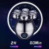 ANIROY Men's Shaver, 5 in 1 LED Head Shaver for Bald, with 7 Rotating Shaving Head, IPX5 Waterproof Beard, Wet and Dry Use, Wireless Charging Base (Blue) view 4