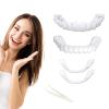 2 Pairs Instant Veneers Dentures Cosmetic Teeth Temporary Denture Silicone Top and Bottom, Clip in Veneers Teeth False Teeth Repair Kit for Men and Women with Bad Teeth view 1