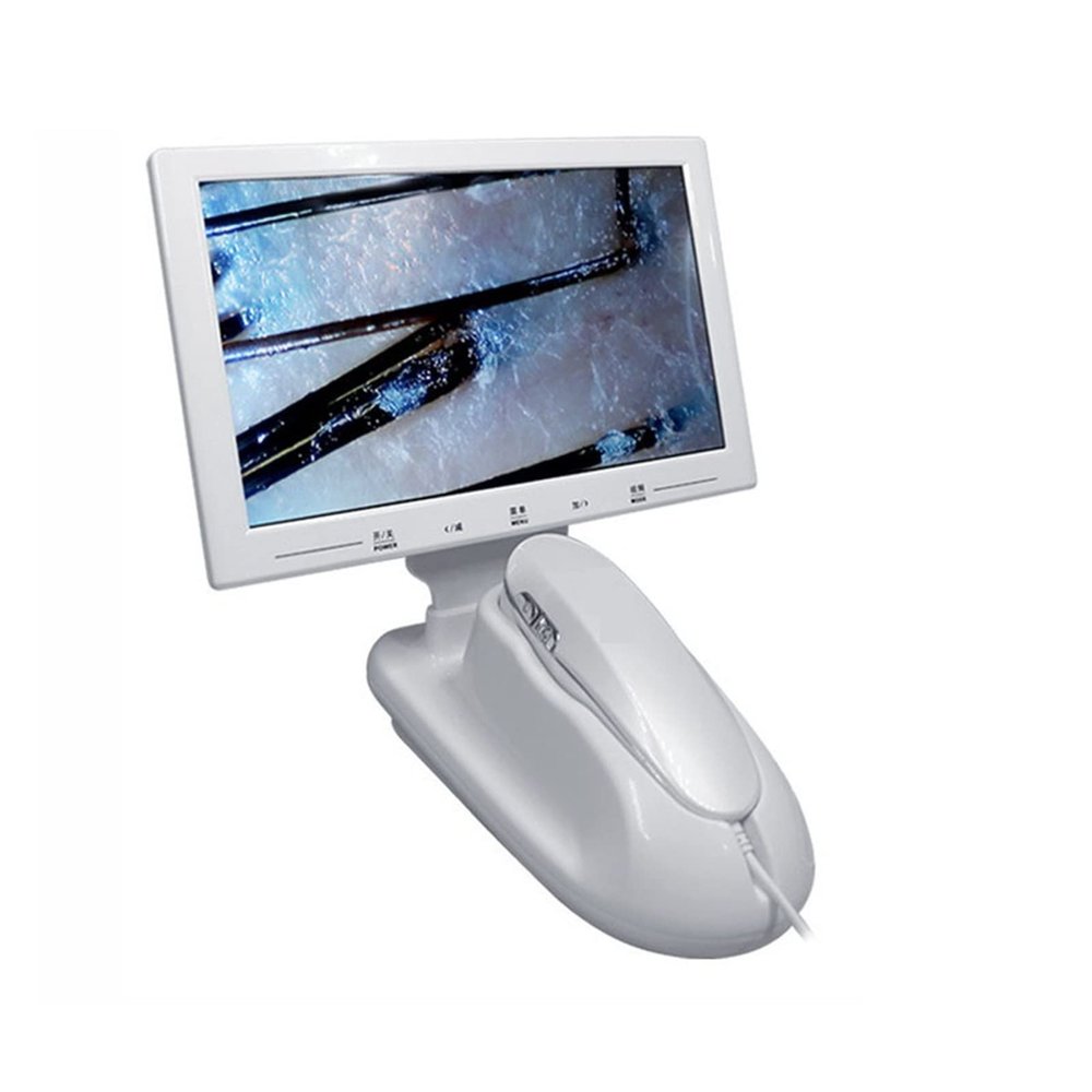 11 inch UV Skin Analyzer Professional Scalp Detector Hair Follicles Oil Moisture Tester Facial Skin Hair Analyzer Beauty Equipment (Color: 200X Lens, Size: 1)