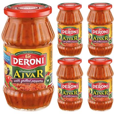 Deroni Homemade Ajvar Sauce 500 Grams x 5 Jars by Pufai Grocery
