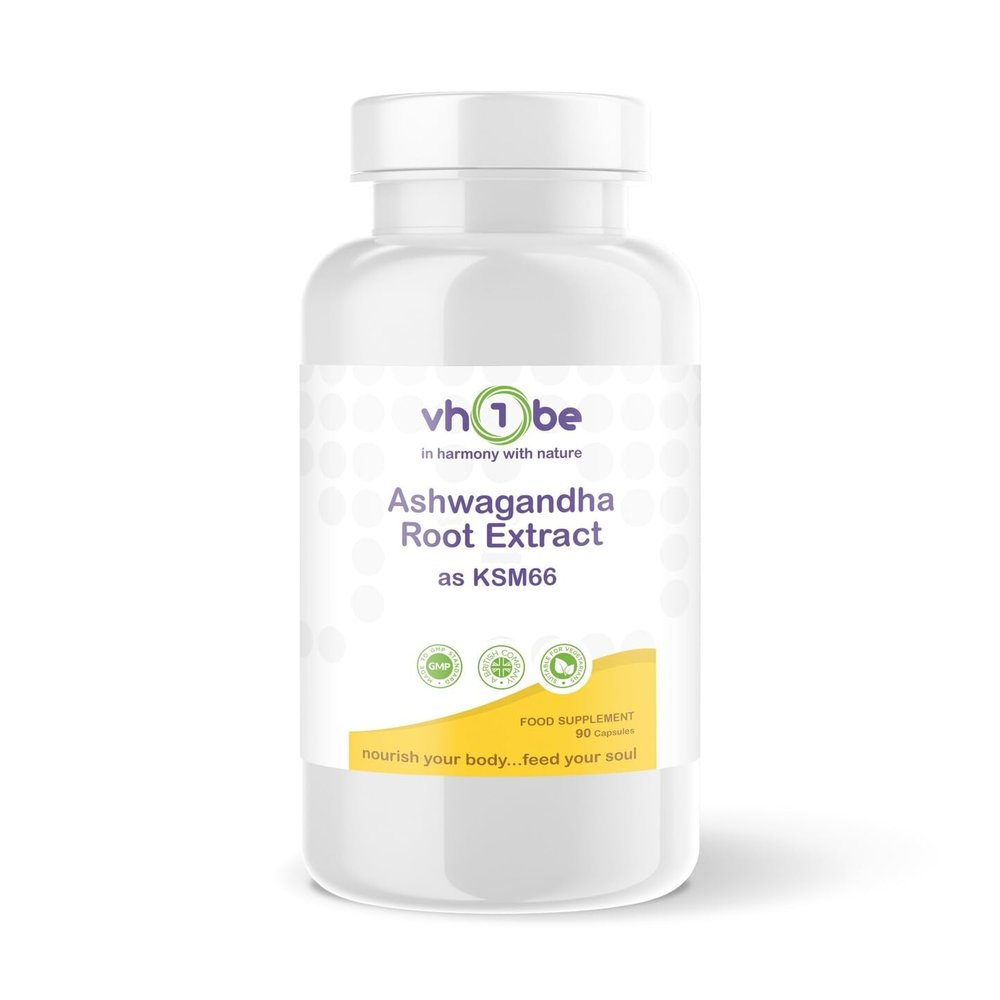 Ashwagandha Capsules 500mg | KSM-66 Root Extract | Ayurvedic Stress Relief & Energy Support | Vegan-Friendly | 90 Capsules | Made in The UK to GMP Standards by vh1be