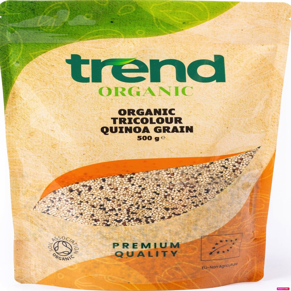 Trend Organic Tricolour Quinoa Grain, 500g - High Protein, Fibre-Rich Superfood - Perfect for Salads, Soups, Stir-Fries & Baking  Certified Organic, Vegan, Non-GMO - Nutty Flavor & Crunchy Texture