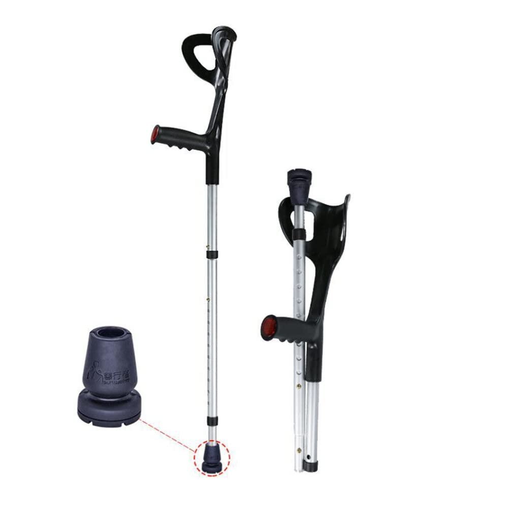 10 Stops Height Adjustable Forearm Crutches Non-Slip Walking Crutches for Adults Support After Injury Or Surgery Supports Up to 130kg/286lb decorate Lucky Star